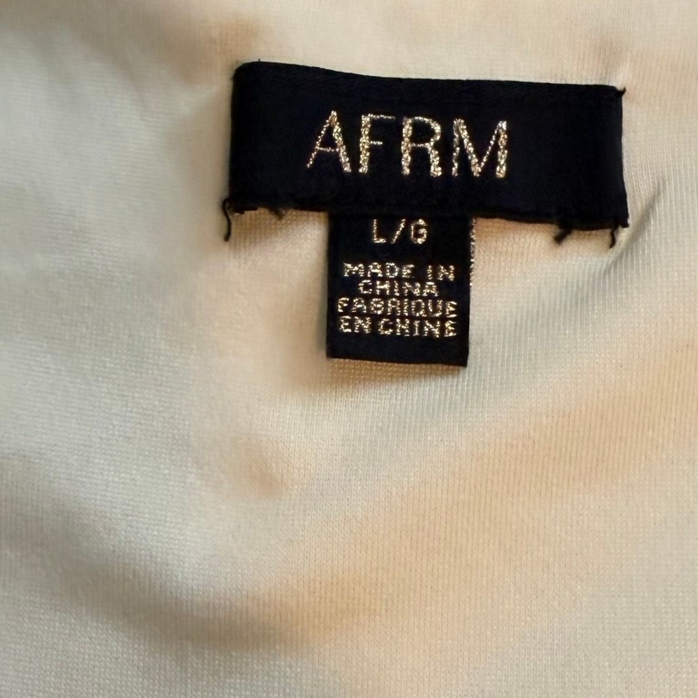 AFRM Yellow Ruched Bodycon Mini Dress Square Neck Racerback Large - Picture 7 of 9